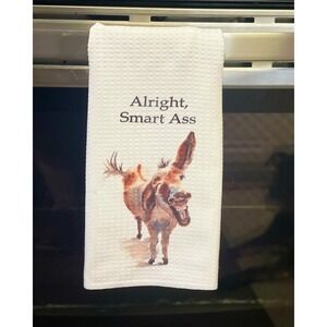 Funny Donkey Kitchen Towel - Gag Gift Hand Towel